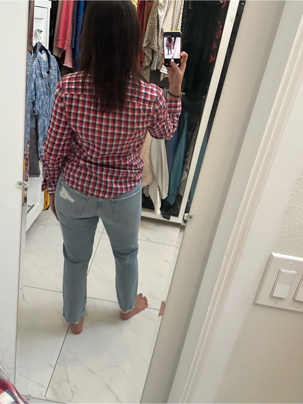 Vineyard Vines Red, Navy & White Gingham Button-Down Shirt - Picture 3 of 7